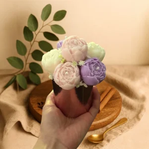 Mini Bouquet parfumé de 6 pivoines (personnalisable)